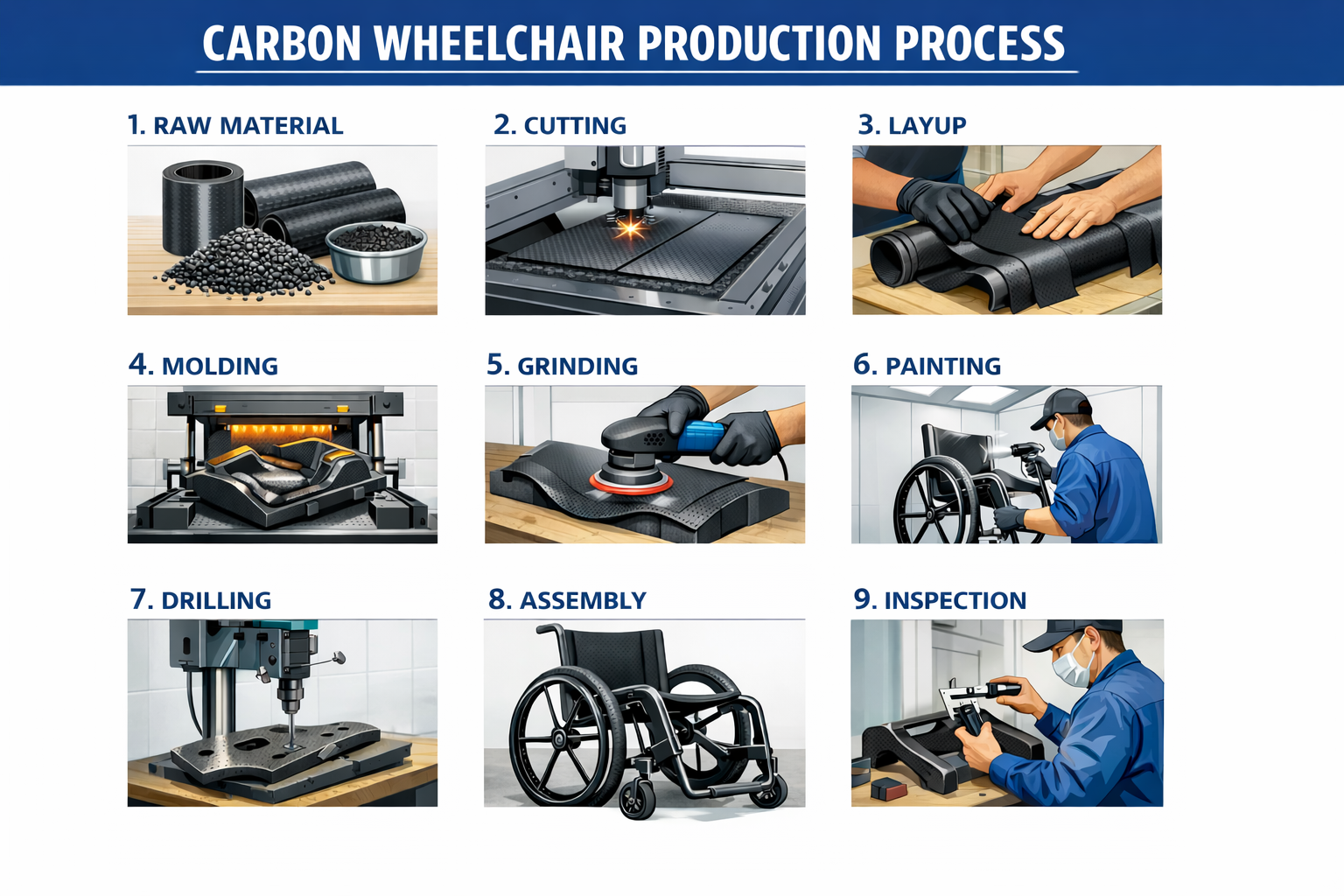 The Symphony of Complexity: An Exhaustive Exploration into the Precision Manufacturing of Carbon Fiber Wheelchairs