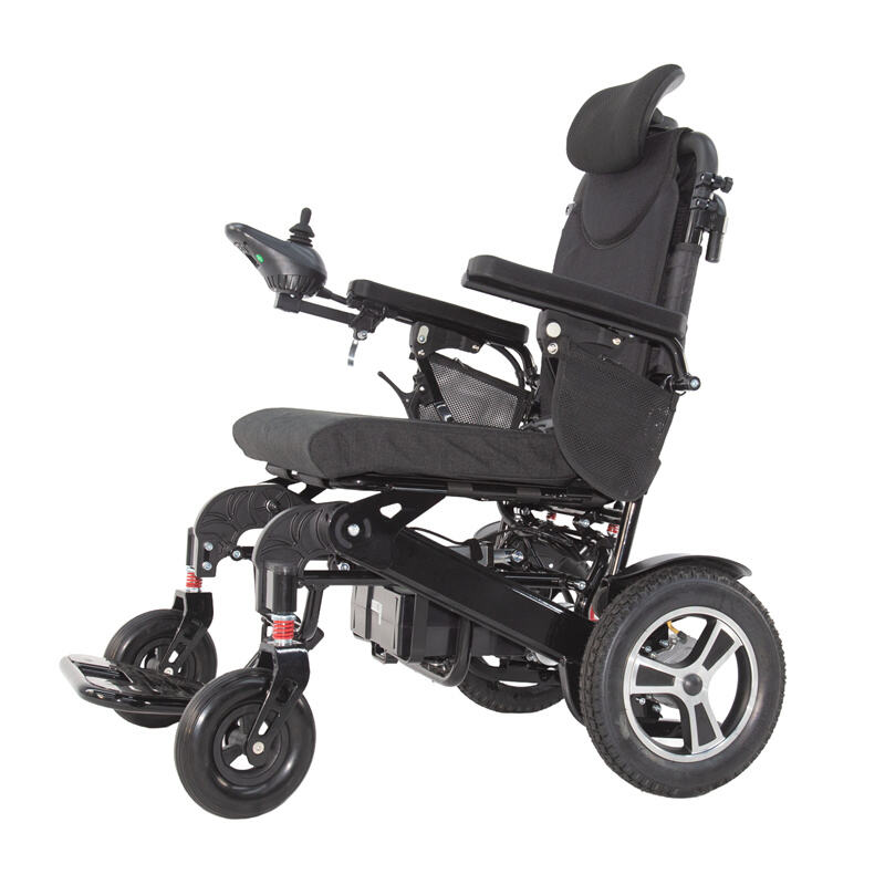 Aluminum Alloy Electric Wheelchair. Reclining and foldable, equipped with headrest – RZ-EA5001MR