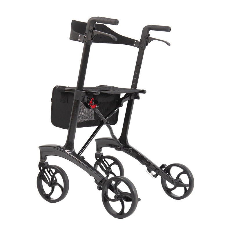 Lightweight Streamlined Carbon Fiber Rollator, 120KG Load, Folding Design – RZ-RC100D