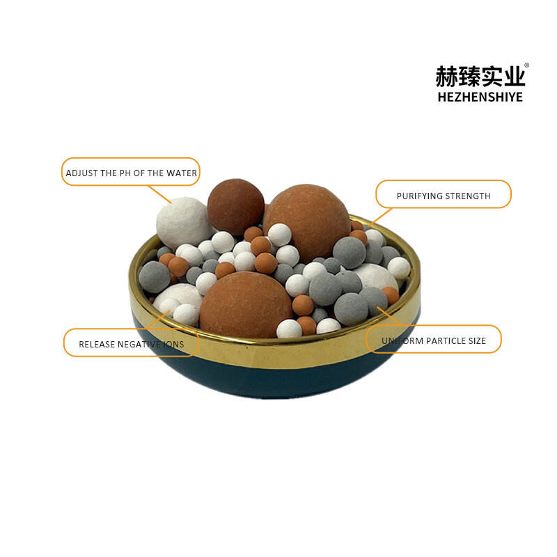 Shower Head Dechlorination Calcium Sulfite Balls Water Purifier Filter Media Weak Alkaline Mineralized Ceramic Balls