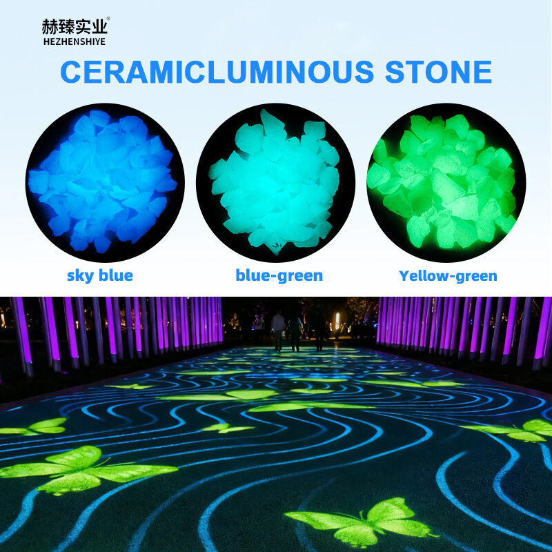 High Temperature Resistant Ceramic Luminous Stone, Anti-Aging Resin Glow Pebbles for Landscape Engineering, Potted Decor, Multi-Size Luminous Gravel