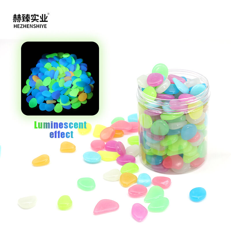 Pye Seramik Rezistan UV ak Limen, Piyè Rèzin ki Brile nan Nwit Rezistan Fadis pou Aménajman Eksteriè, Dekorasyon Doux Enstriyè, Piyè Ki Brile Nan Nwit ak Diferan Grandè