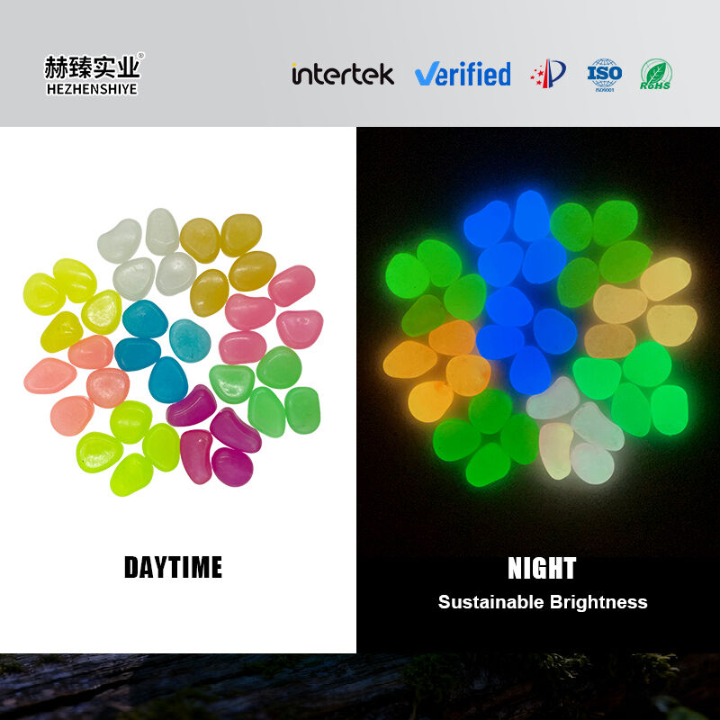 Wear Resistant Ceramic Luminous Stone, Flexible Resin Glow Pebbles for Outdoor Square, Interior Decor, Custom Color Fluorescent Luminous Gravel