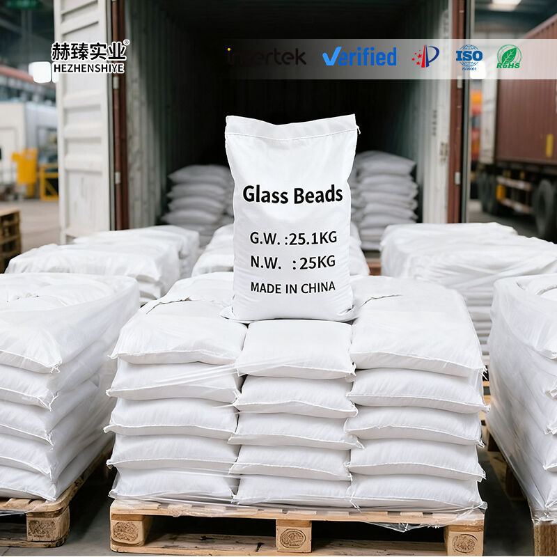 Glass microbead sandblasting rust removal and polishing grinding high refractive glass beads