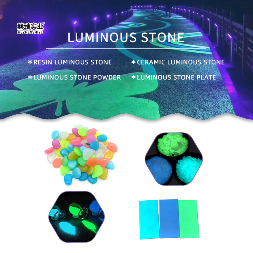 Wear Resistant Ceramic Luminous Stone, Flexible Resin Glow Pebbles for Outdoor Square, Interior Decor, Custom Color Fluorescent Luminous Gravel