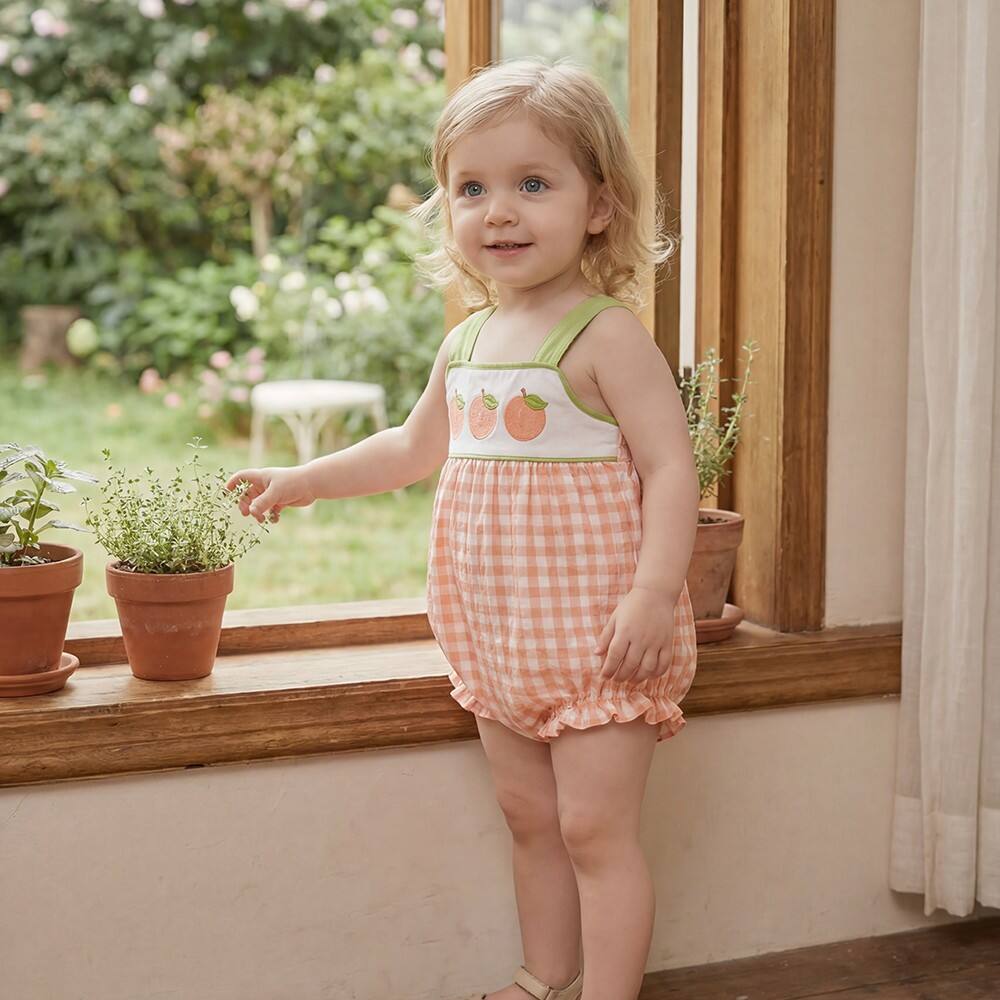 Pršenica Applique 100% Pamuk Skin Friendly Baby Girls Bubble Romper