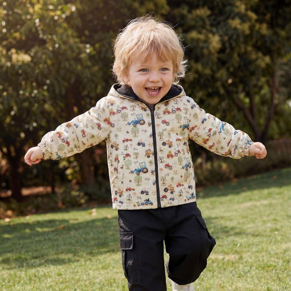 Factory Boys Farm Tractor Print Hooded Jacket with Fleece Lining 2.jpg