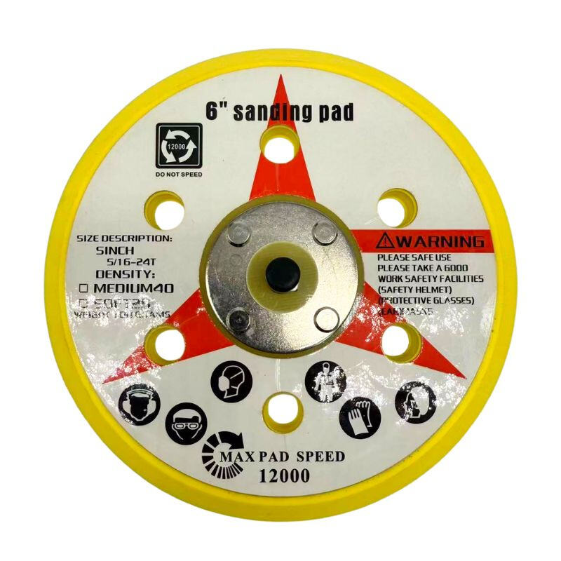 ແຜ່ນຮອງ 6 ນິ້ວ 6 ຮູ 9MM PSA ທີ່ແຂງແຮງ OEM ສຳລັບເຄື່ອງຂັດລົດ ແລະ ແຜ່ນຂັດ