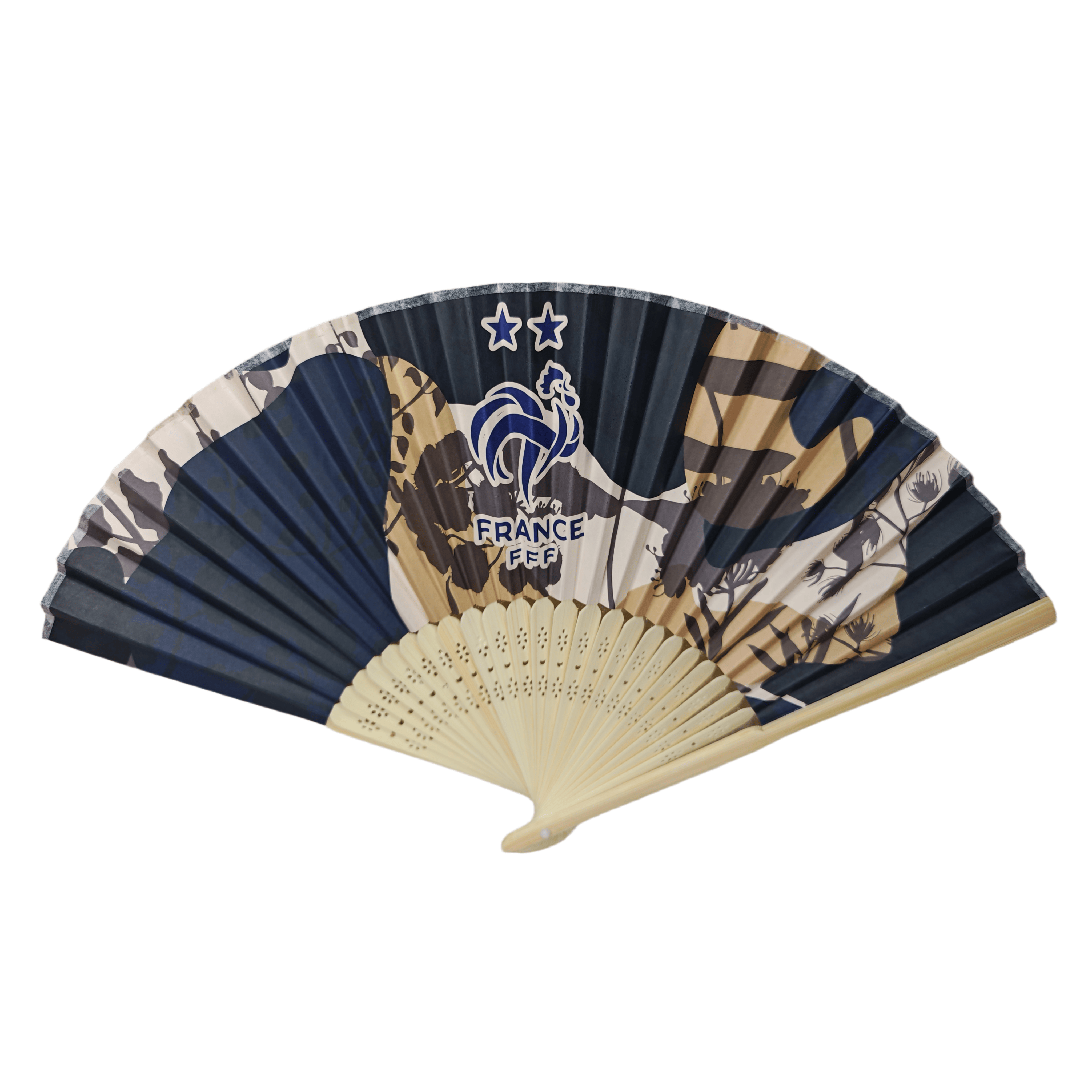 Leque de Mão de Bambu com Papel Personalizado por Time Esportivo – Leque Dobrável de Futebol de Qualidade de Merchandising Oficial para Estádios, Zonas de Torcida e Lojas Oficiais de Clubes