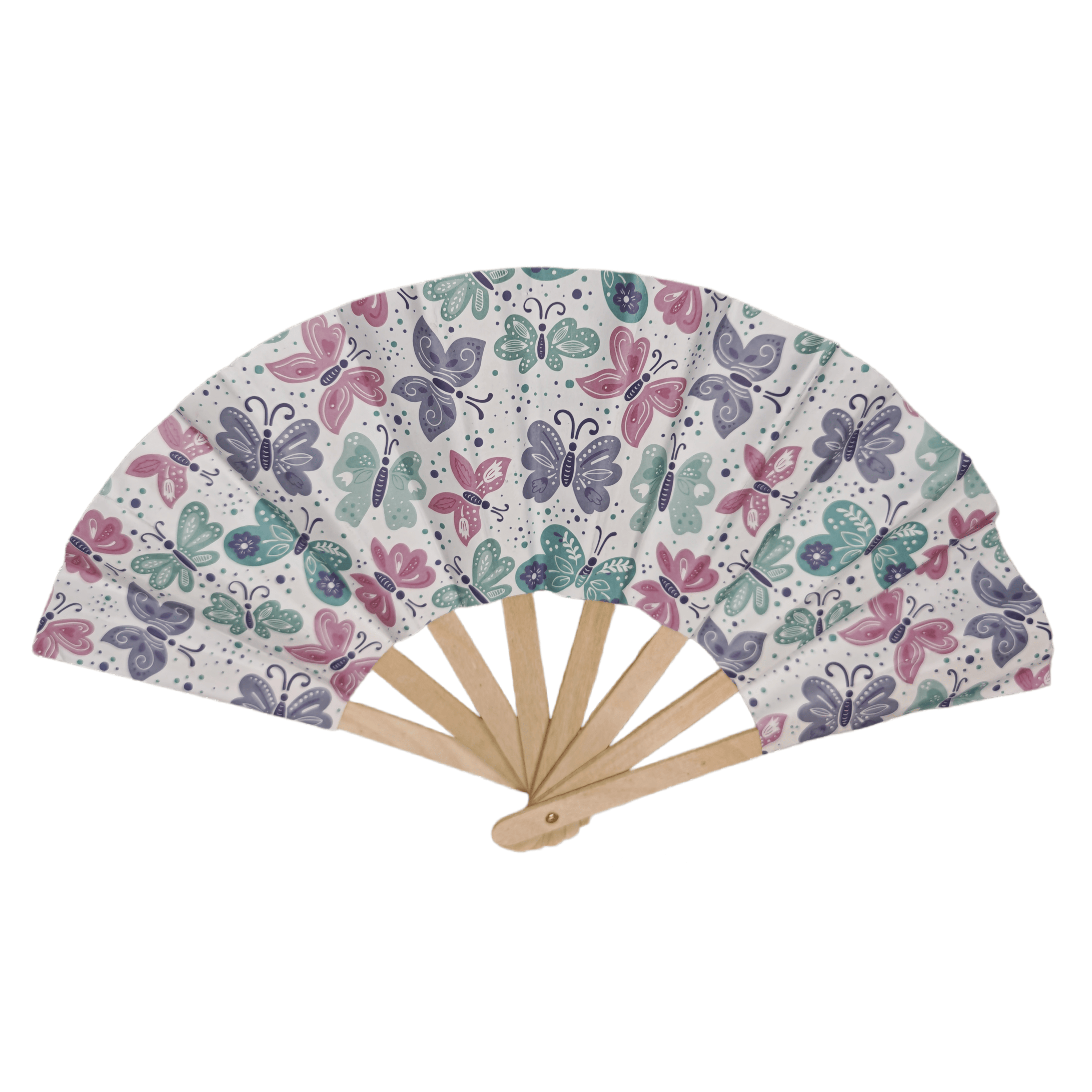Leque de Madeira Pequeno em Forma de Borboleta – Leque Dobrável de Bolso Miniatura para Festas Infantis, Chás de Bebê e Artesanato DIY