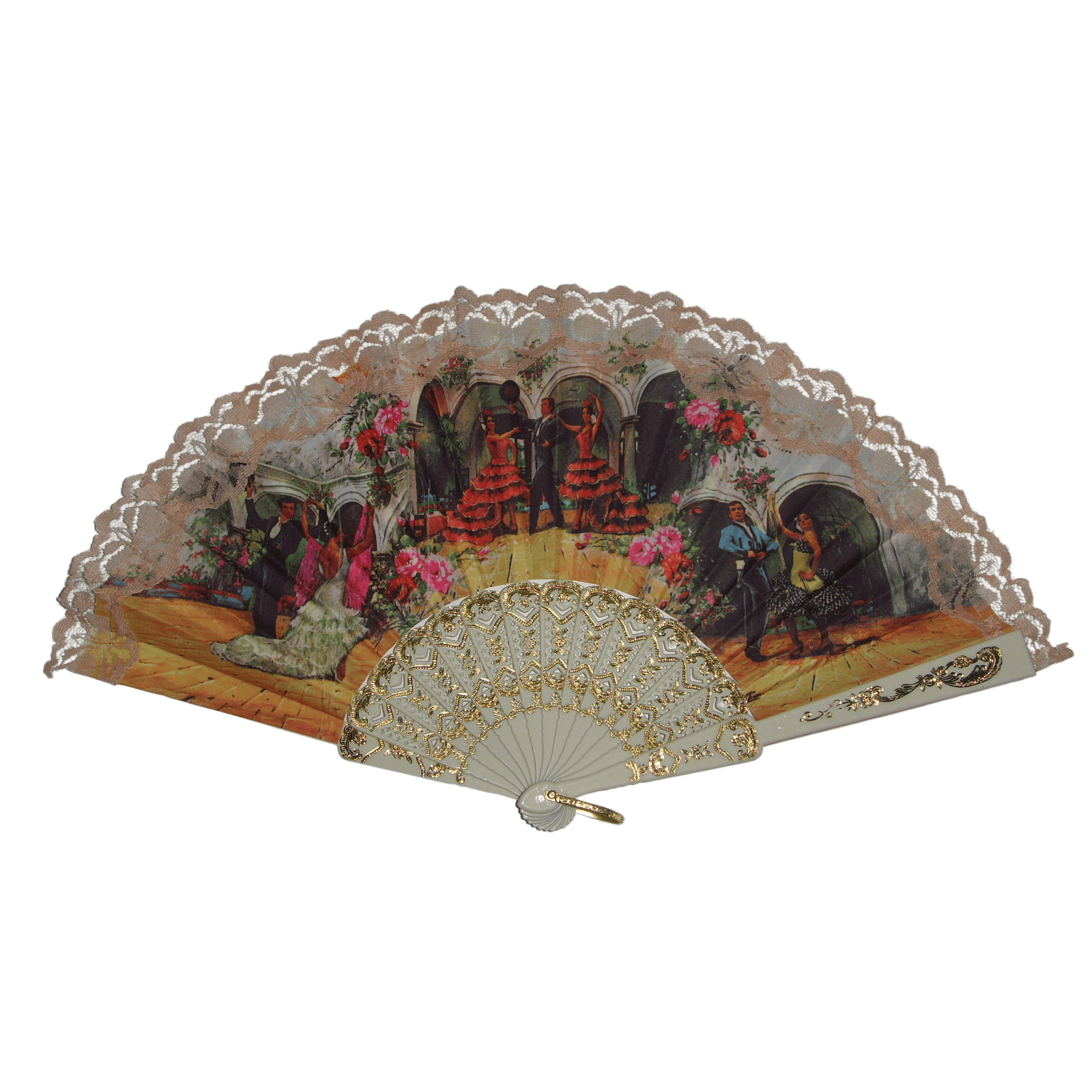 leque de mão espanhol grande de 30 cm – leque vintage