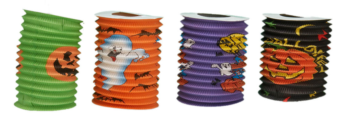 Halloween Cylindrical Paper Lantern Set of 4 – Assorted Pumpkin, Ghost & Bat Designs for Festival Party Decoration.jpg