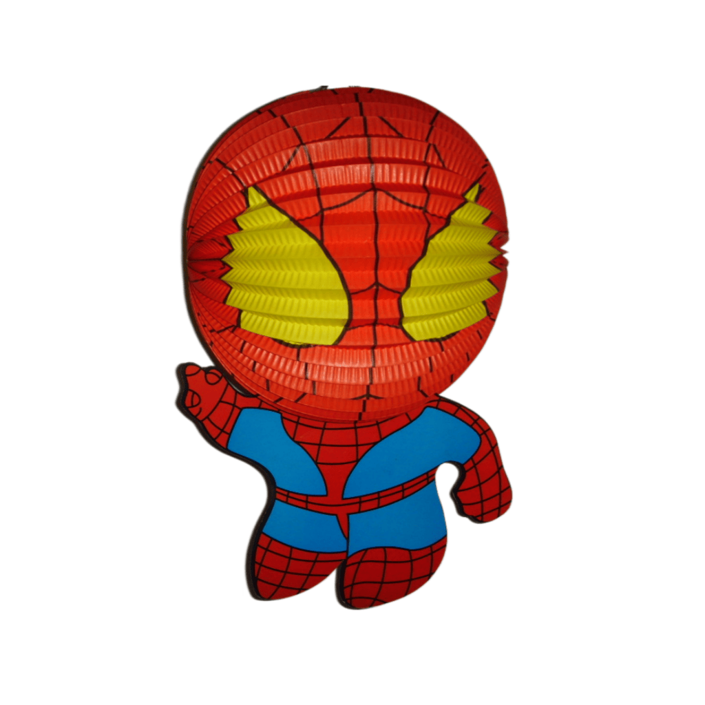 Lanterna Redonda de Papel Sulcado com Tema de Aranha Vermelha Super-Herói, com Acoplamento para o Corpo – Para Artesanatos Infantis DIY e Aniversários