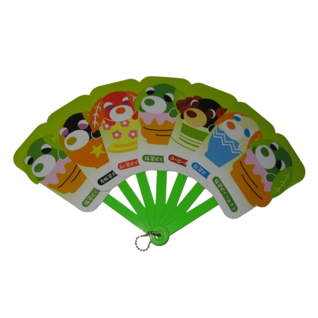 leque de Polipropileno (PP) Dobrável com Múltiplas Lâminas de 16 cm – Leque Plástico Personalizado com Personagem de Desenho Animado para Produtos de Anime, Brinquedos em Cápsula e Promoções Infantis