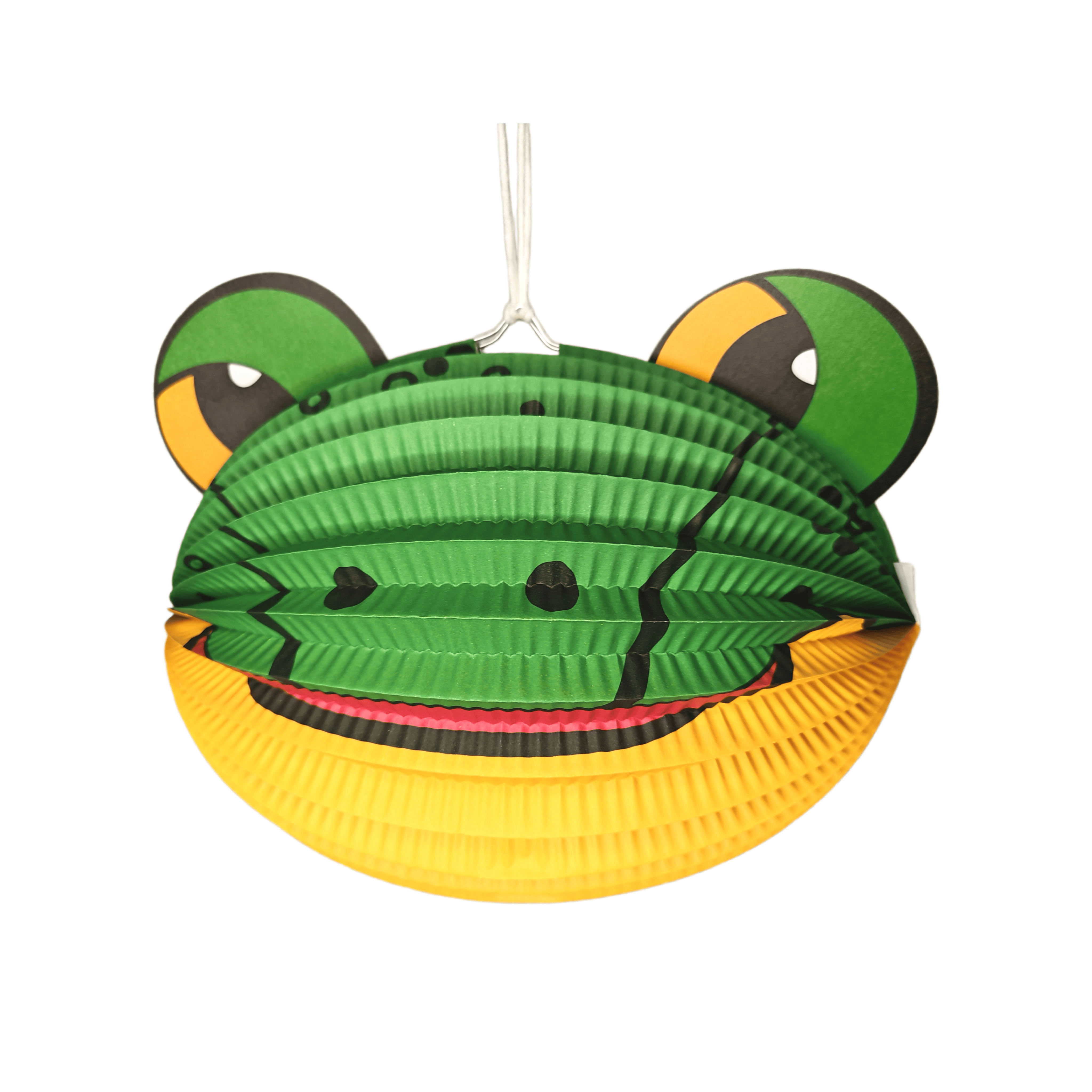 Lanterna Redonda de Papel Sulcado com Forma de Sapo Verde – Venda por Atacado para Artesanatos Infantis DIY e Decoração de Aniversário