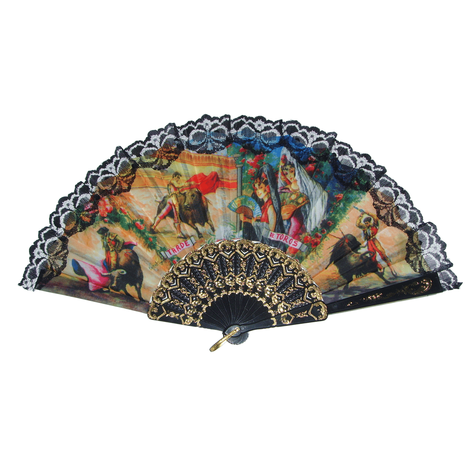 leque de mão espanhol grande de 30 cm – leque vintage