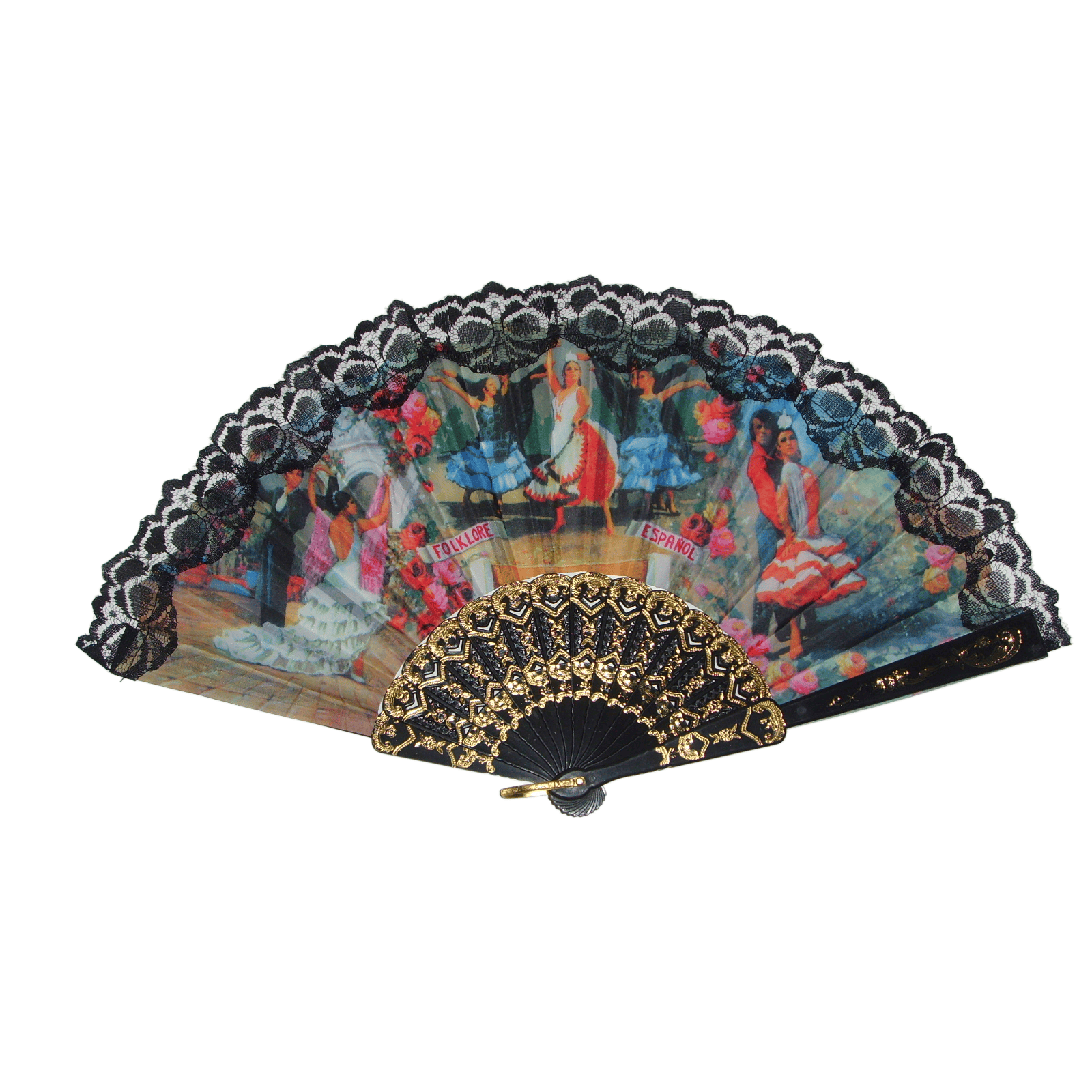 leque de mão espanhol grande de 30 cm – leque vintage