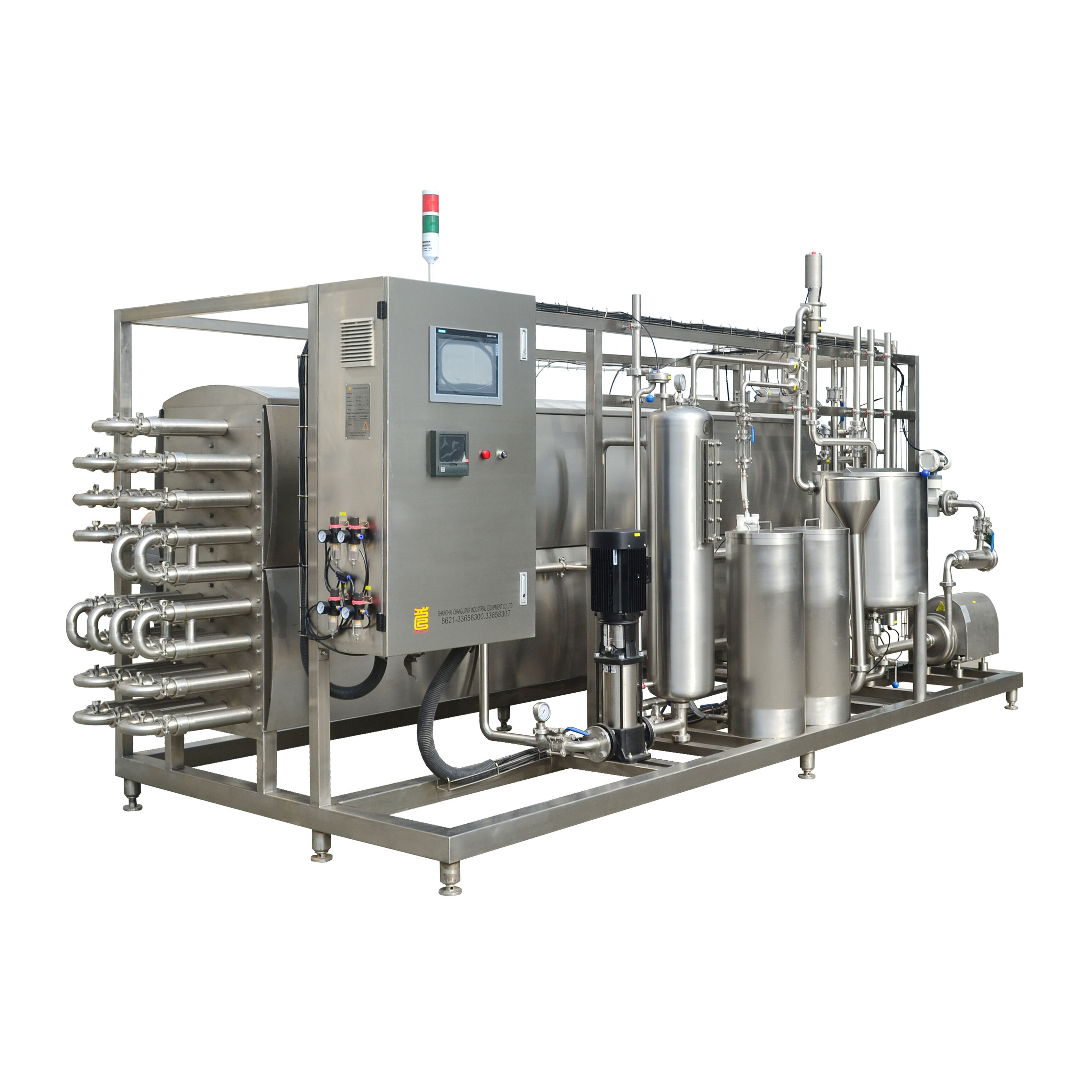 Tubular pasteurizer for fresh juice