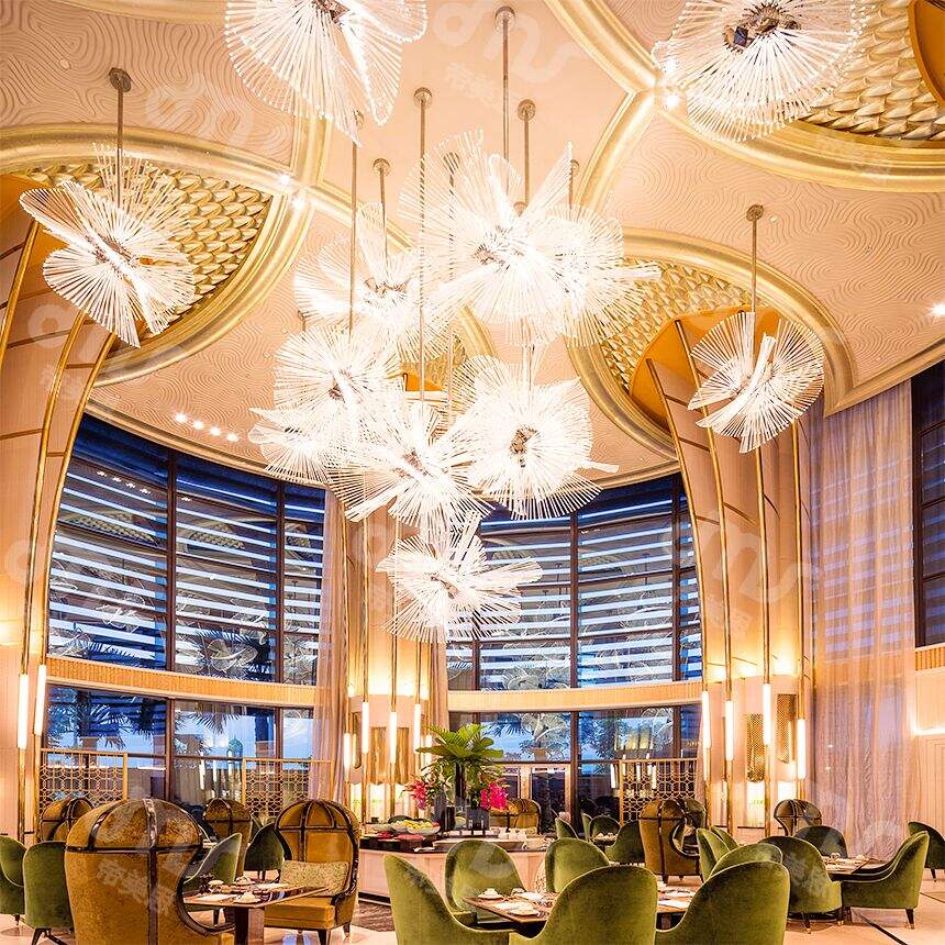 Nuwe modieuse luukse ontwerp-hotellobby-, winkelkompleks- en kristalversiering met aanpasbare pendelverligting