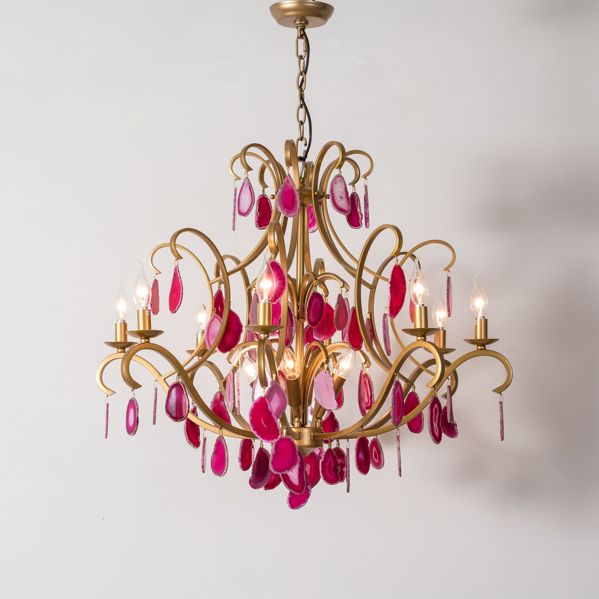 Nordic Modern LED Pendant Light Iron Frame with Glass Wind Chimes for Living Room Cloakroom Easy Hanging Installation