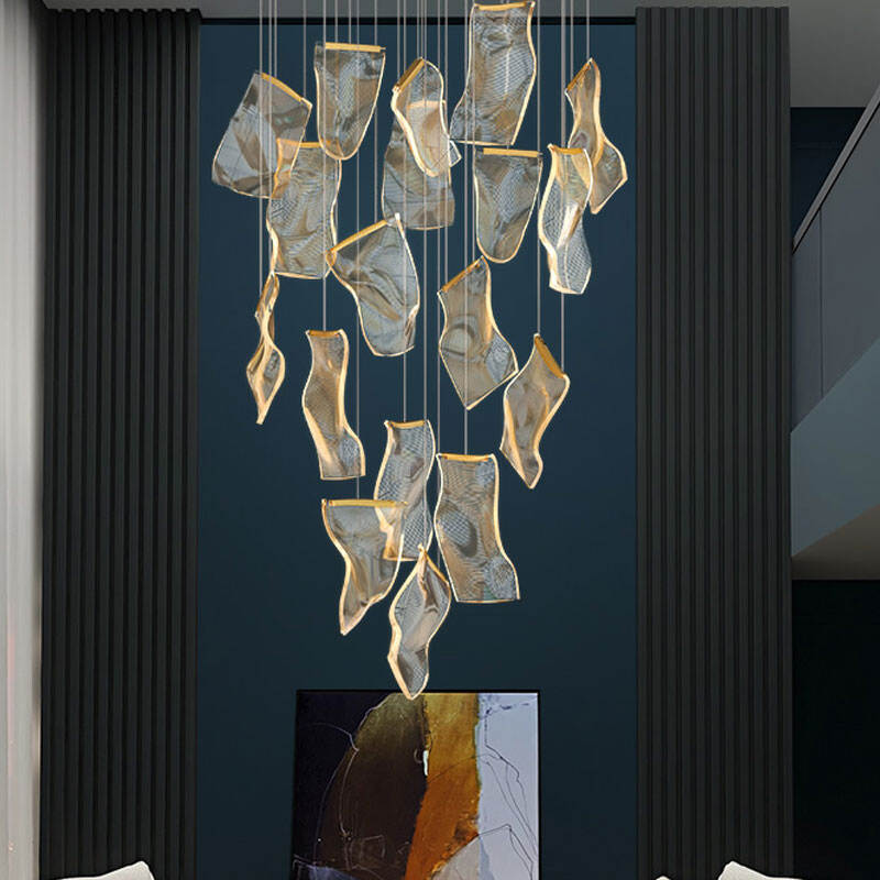 Indoor Decoration Project Large Acrylic Pendant Lights Fixture Hotel Villa Modern Led Chandelier