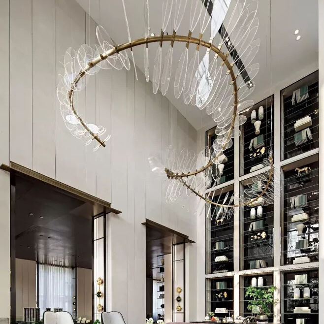 Custom Indoor Decoration Acrylic Fixture Exhibition Hall Ballroom Hotel Villa Living Room Project Modern Led Chandelier