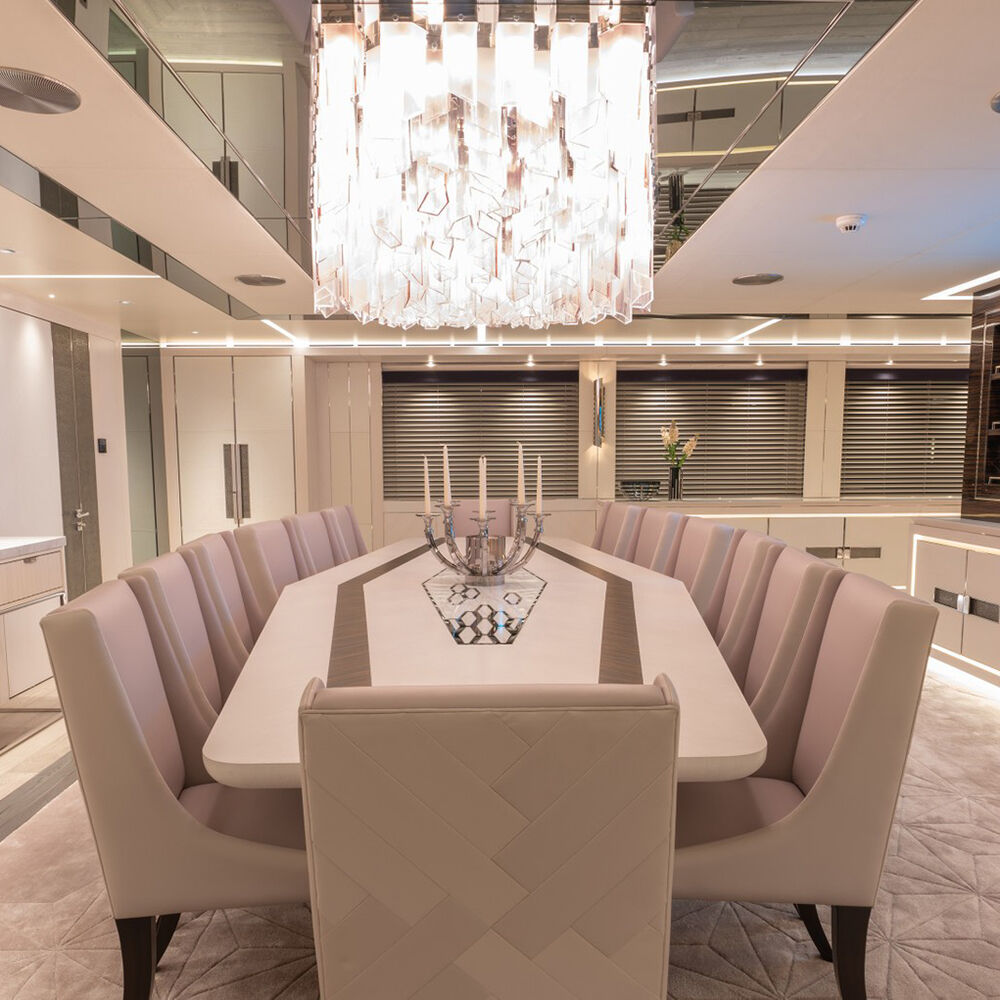 Noord-Europese kreatiewe moderne glaskandelaar vir hotel, landhuis, restaurant, eetkamer, kafee en troue – groot kandelaar