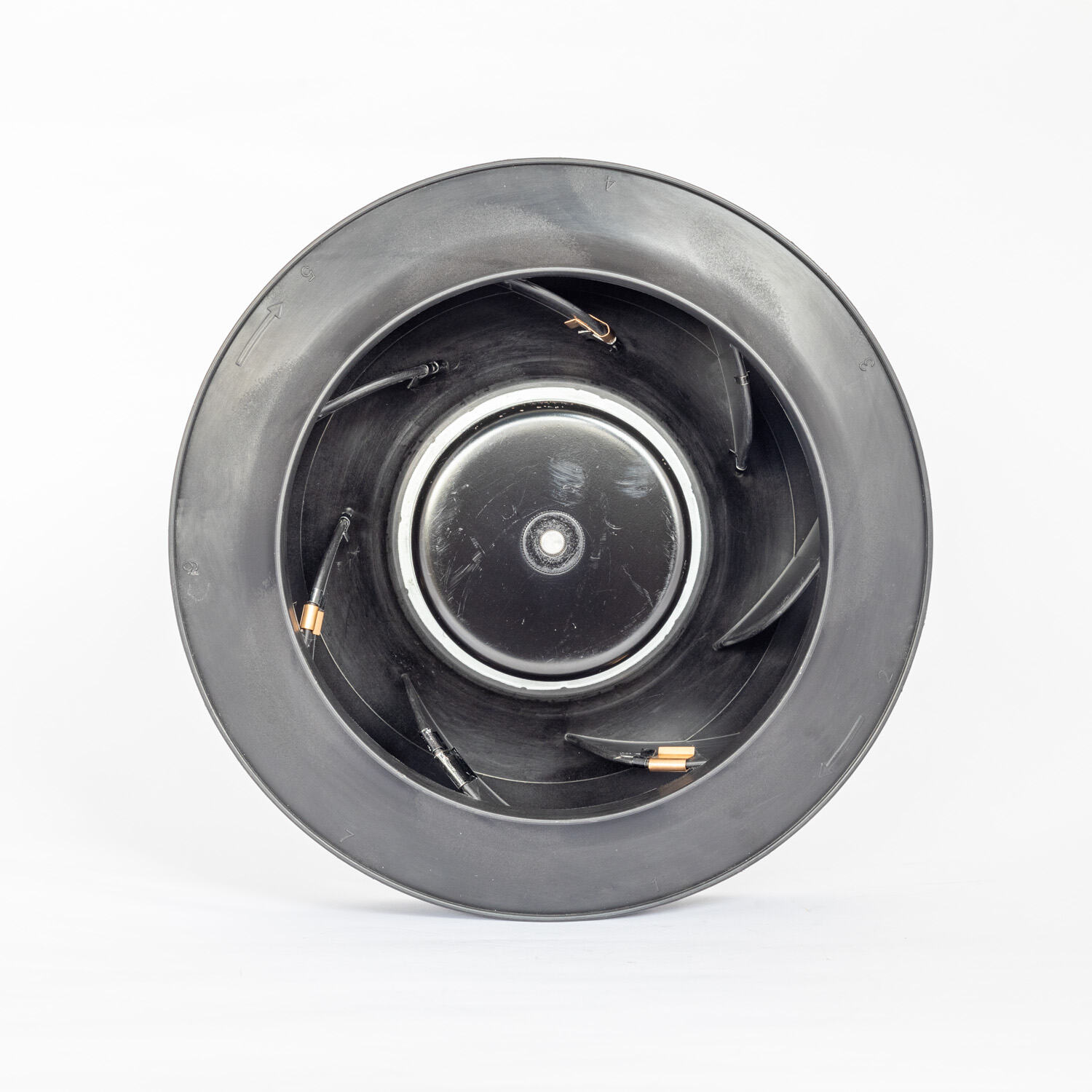 225mm DC 24V backward curved centrifugal fan with support bracket