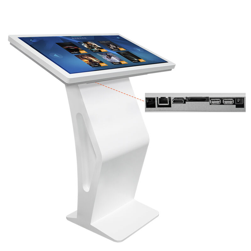 32 inch Touch Kiosk White - AWSTOUCH Floor-Standing Interactive Terminal