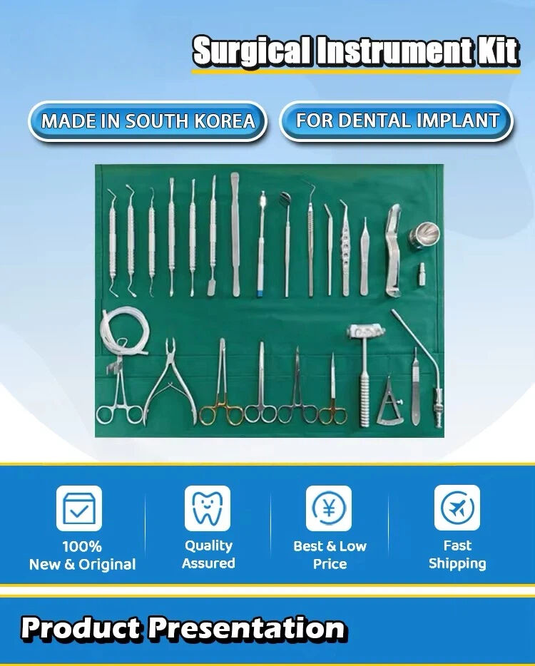 Dentem 26 PCS Set Implant Surgical Kit Dental Surgical Tool Surgical Instrument Dentist Tools Kit Stainless Steel From Korea manufacture