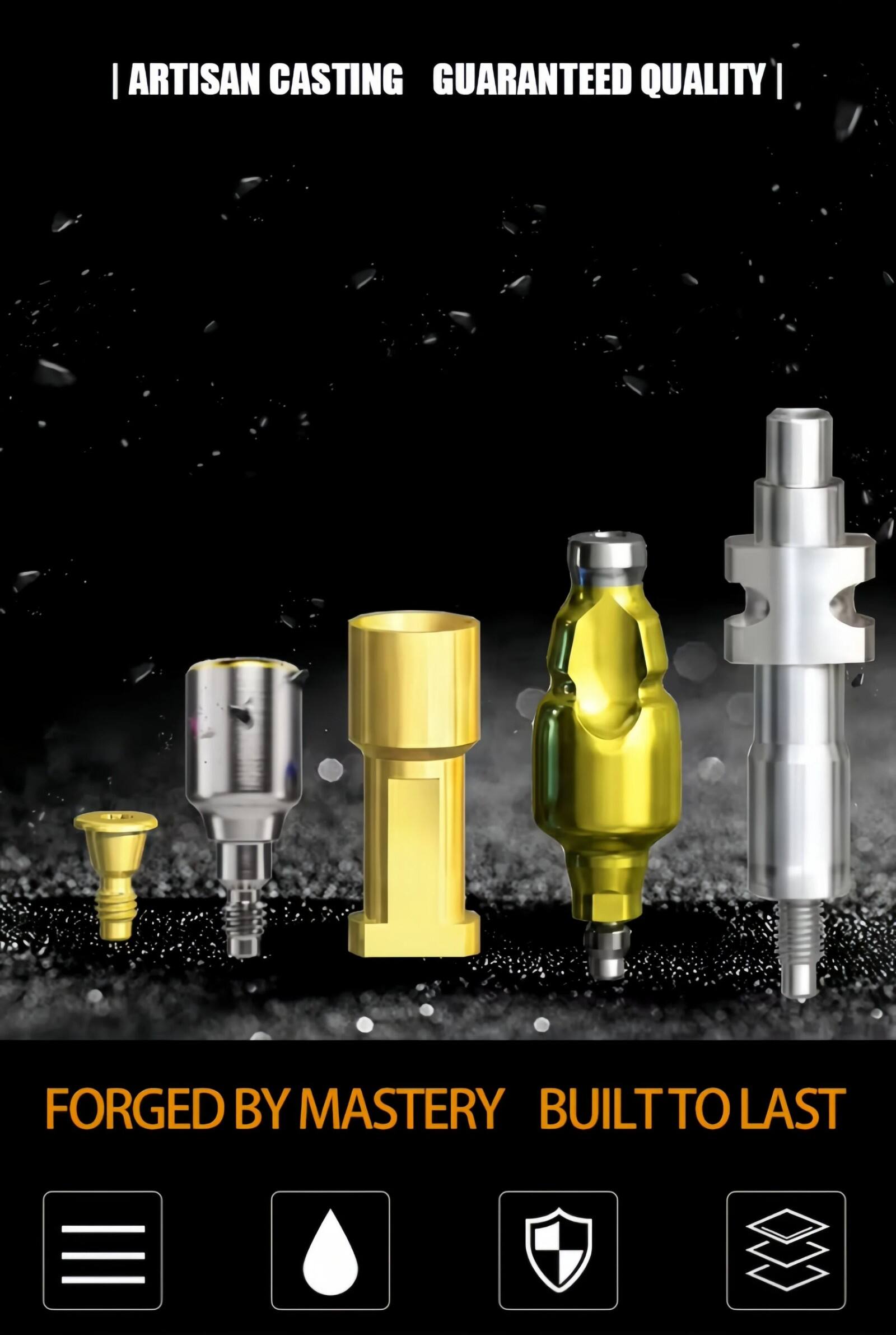 Nobel Dental Implant Abutment OEM Dental Fixture Healing Abutment Cementable Straight/Angled Abutment Impression Post Accessory manufacture