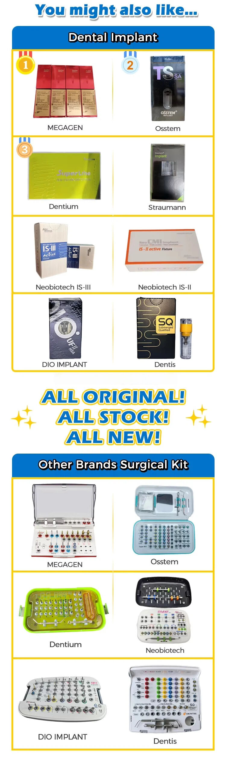 Dentem 26 PCS Set Implant Surgical Kit Dental Surgical Tool Surgical Instrument Dentist Tools Kit Stainless Steel From Korea manufacture