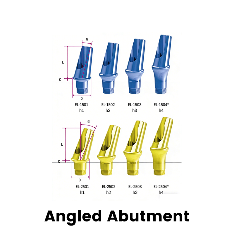 Novus Adventus Abutment Dentalis C-tech, Fabrica Sinica, Componentes Fixationis OEM, Tectus, Vis de Translatu, Abutment Rectum
