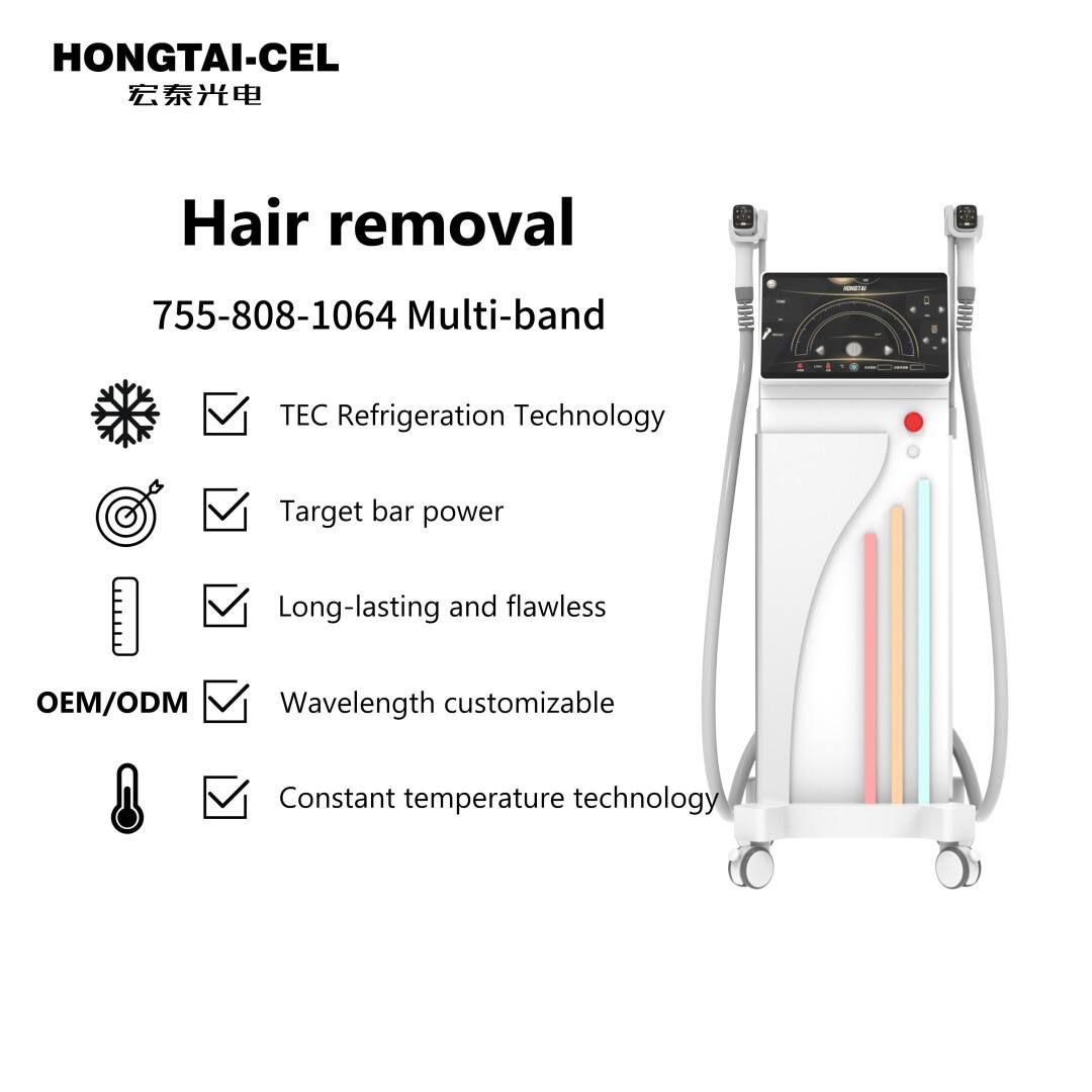 Professional Dual Handle 808 Diode Laser Hair Removal 12×12/12×18mm Spot for Face Body Salon Equipment