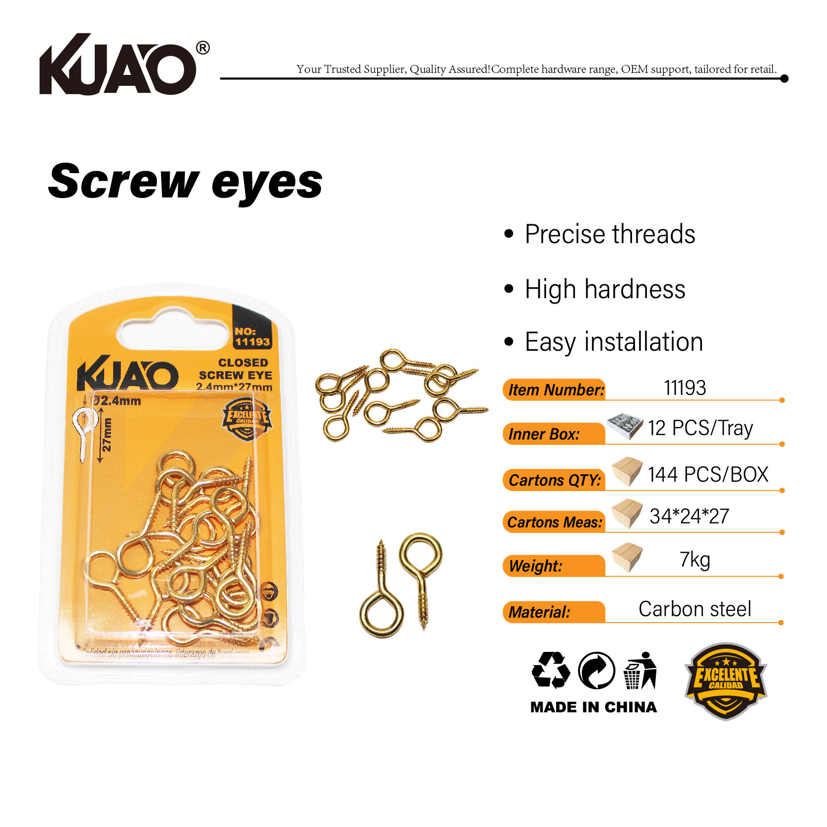 خطافات عينية | براغي عينية مغلفنة للتعليق والتثبيت