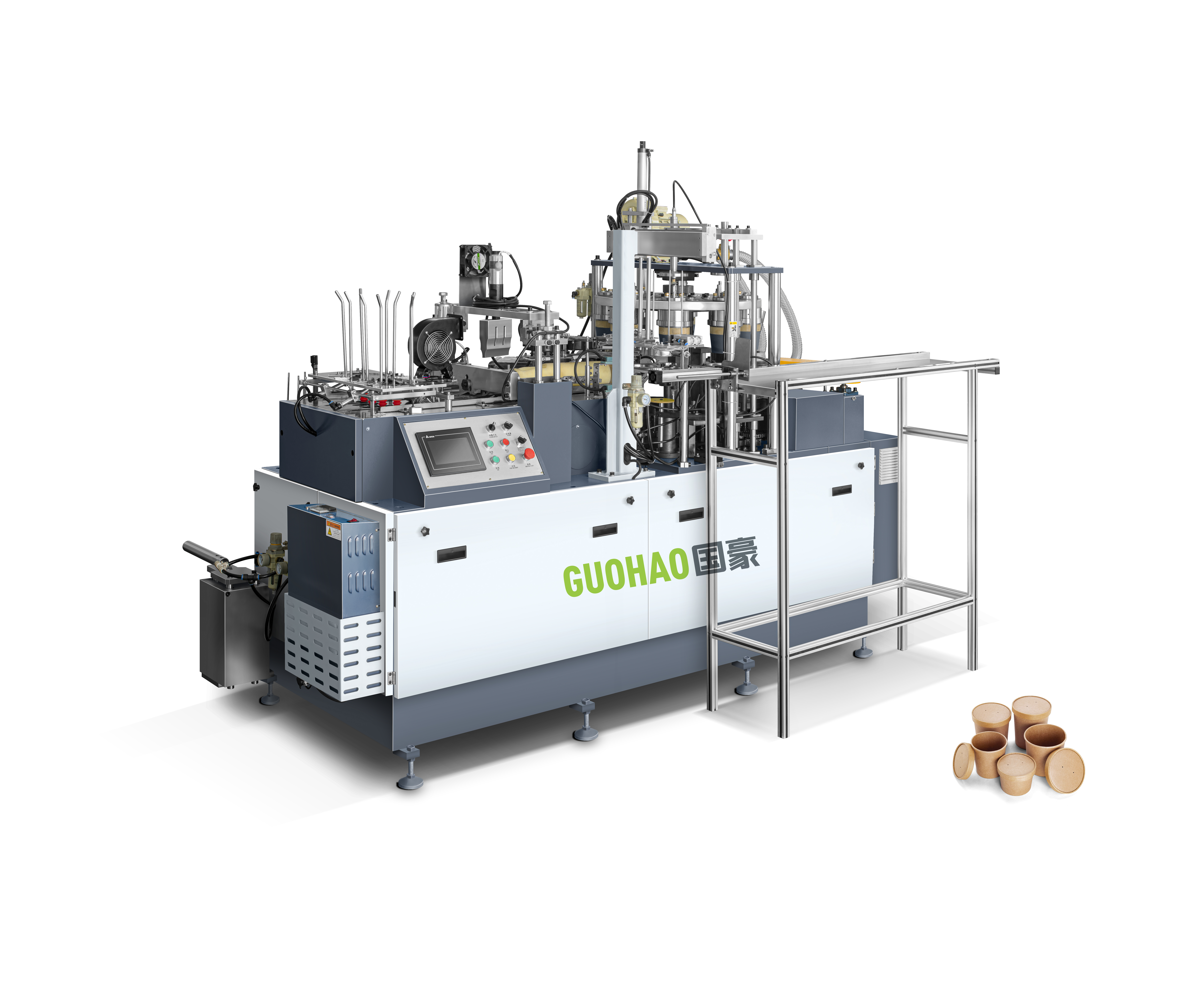 How does a paper bowl machine integrate with downstream packaging processes?