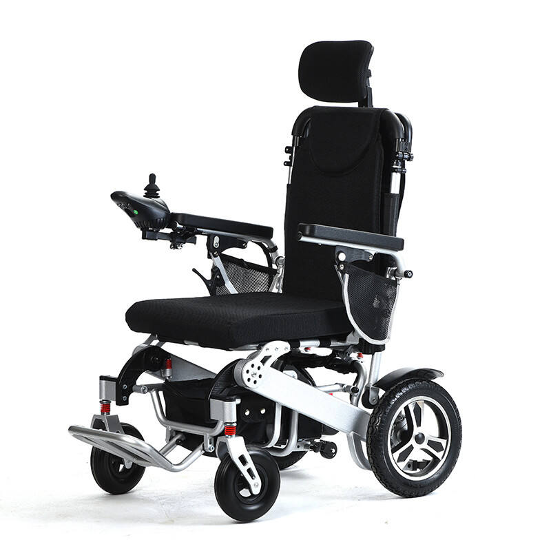 Silla de rodas manual plegable de aluminio reclinable eléctrica