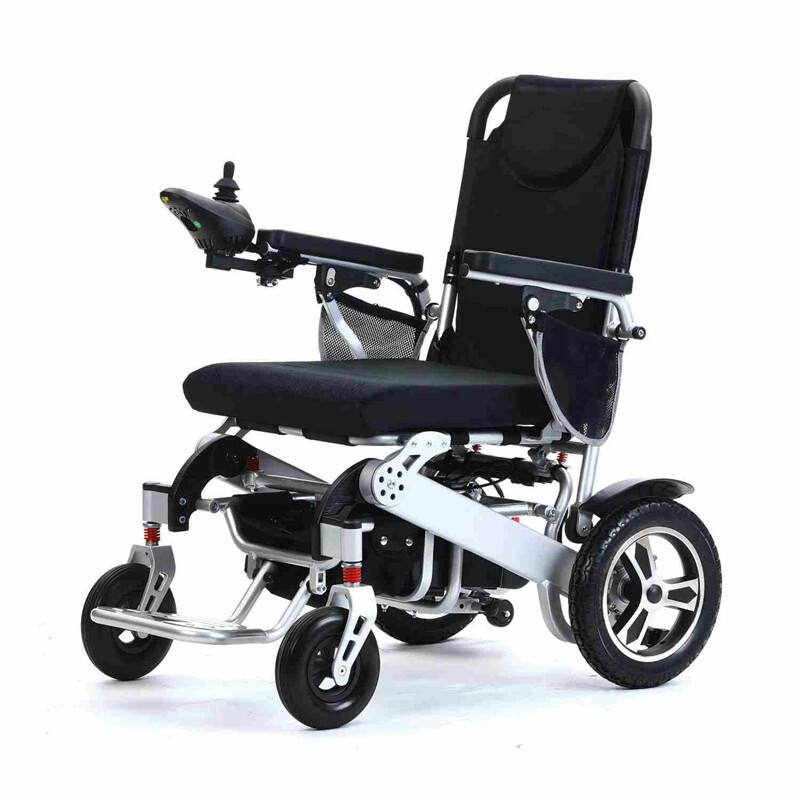 Silla de rodas eléctrica plegable e reclinable automática lixeira