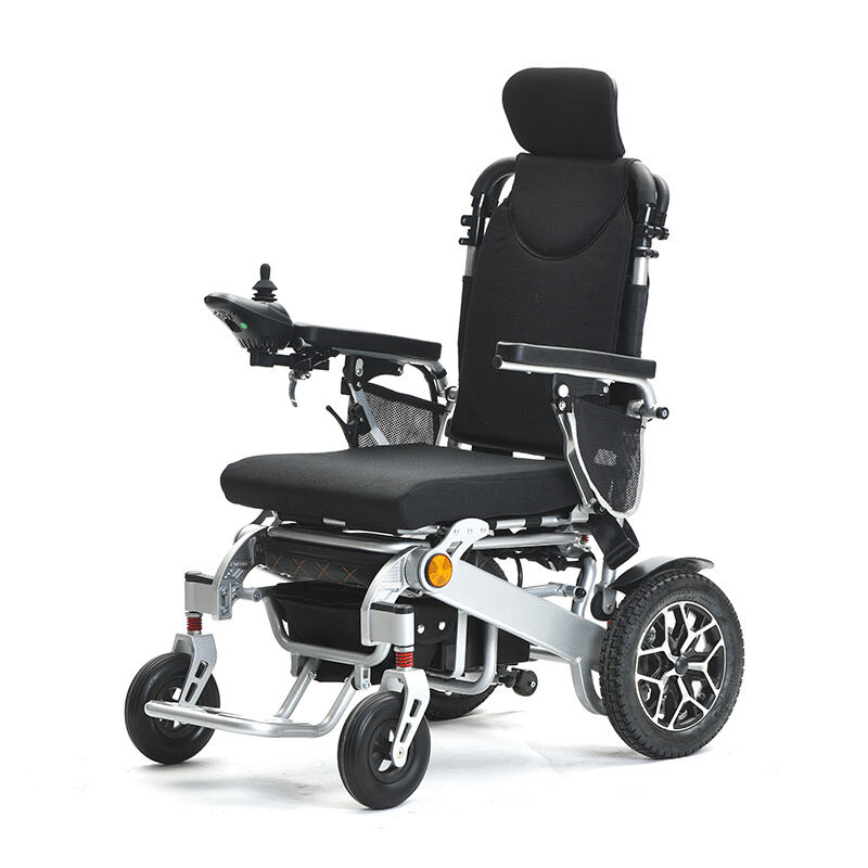Lightweight Aluminum Alloy Portable Folding High Back Reclining Electric Wheelchair