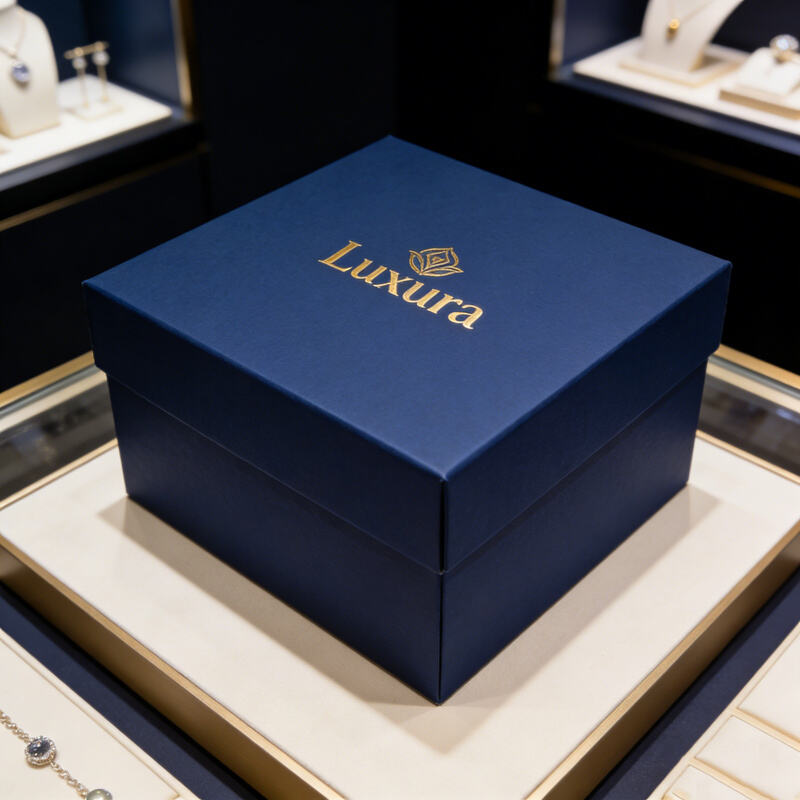 Jewelry box packaging luxury featuring embossed details metal corners and silk lining for high end brands