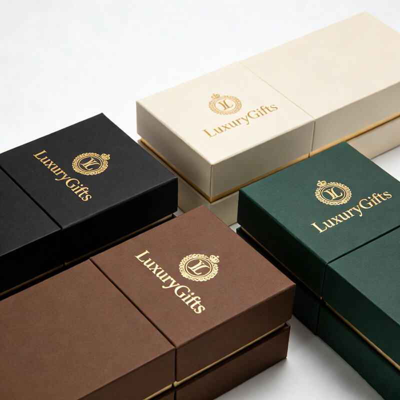 Custom logo jewelry box personalized with your brand name and design on the lid or inside the box