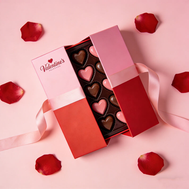 A luxurious cardboard box, specially designed for chocolates, exuding an air of elegant sophistication