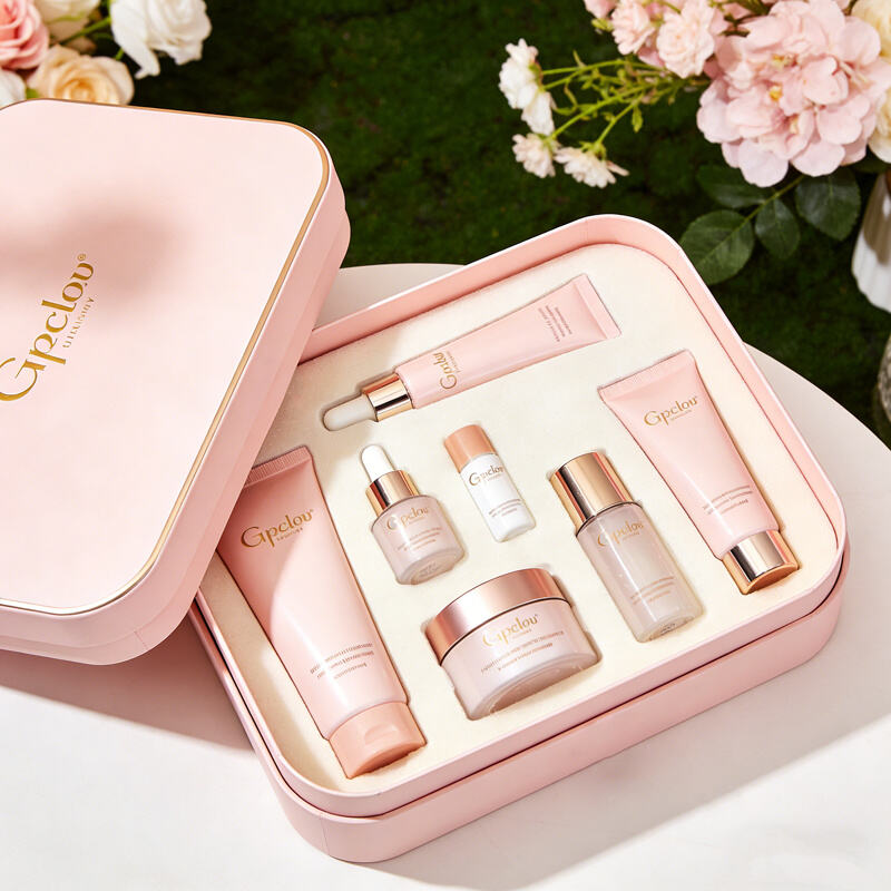 Golden Cream Cosmetic Box Luxury Packaging for Skincare Products with Gold Foil Printing and Design