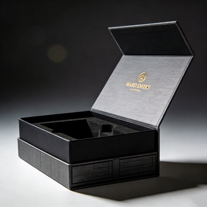 Luxury magnetic gift box customized with hot foil stamp for clothing brands and fashion accessories