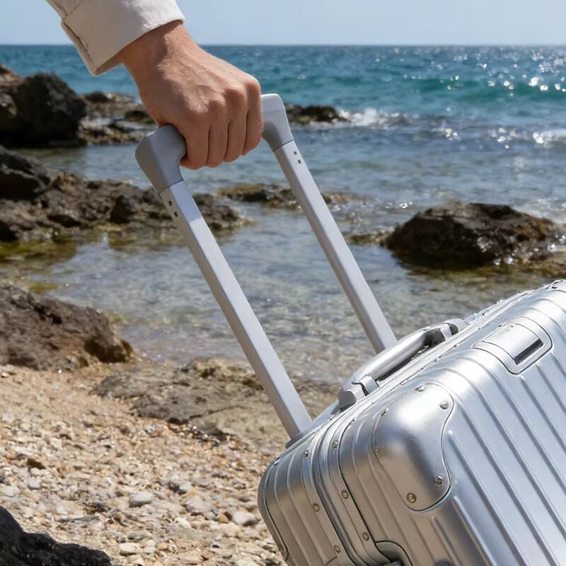 20 inch All Aluminum Suitcase Luggage with TSA Lock Universal Wheels Minimalist Design for Business Travel