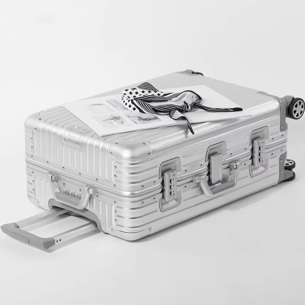 20 inch All Aluminum Suitcase Luggage with TSA Lock Universal Wheels Minimalist Design for Business Travel