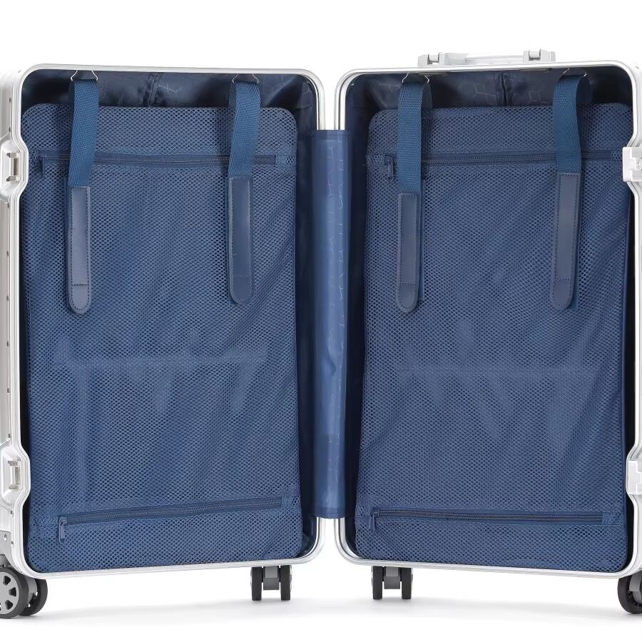 20 inch All Aluminum Suitcase Luggage with TSA Lock Universal Wheels Minimalist Design for Business Travel