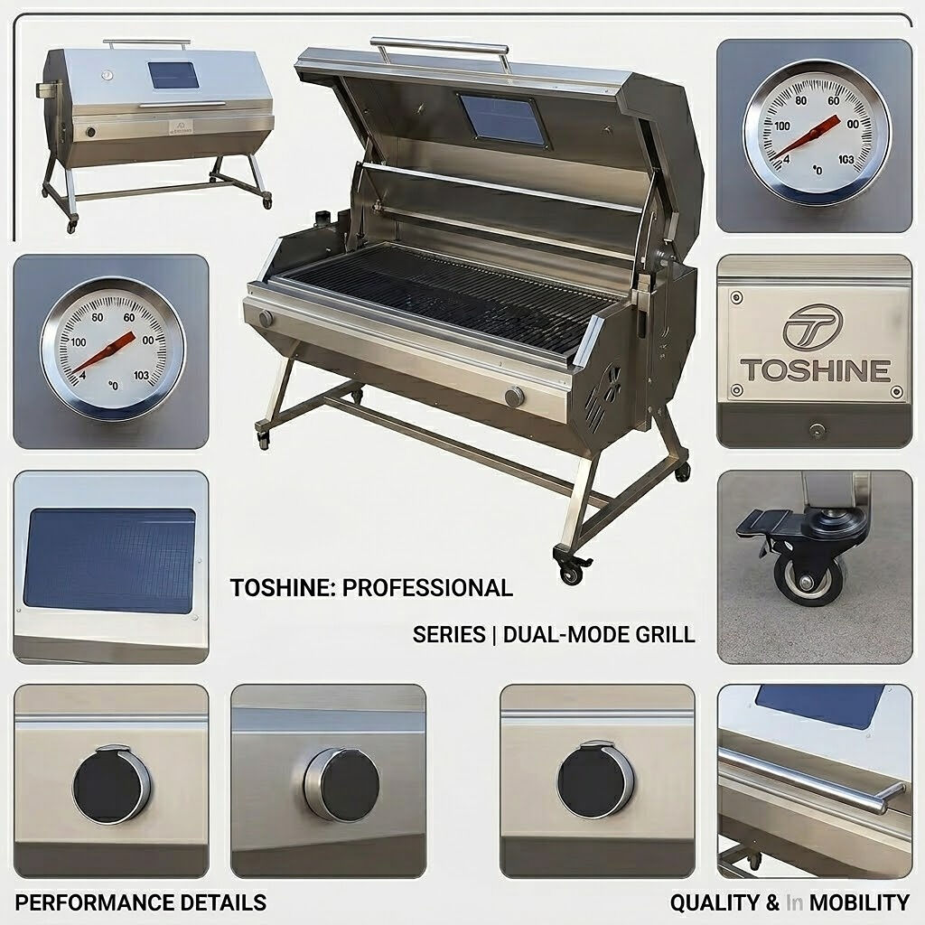 Adjustable Stainless Steel Gas Grill Spit Roaster with Double Burners-2.jpg