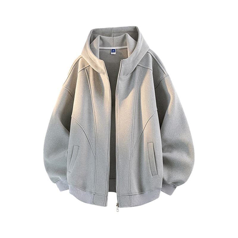 2026 Spring Autumn New Solid Color Hooded Cardigan, American Heavyweight Casual Sweatshirt for Teenagers