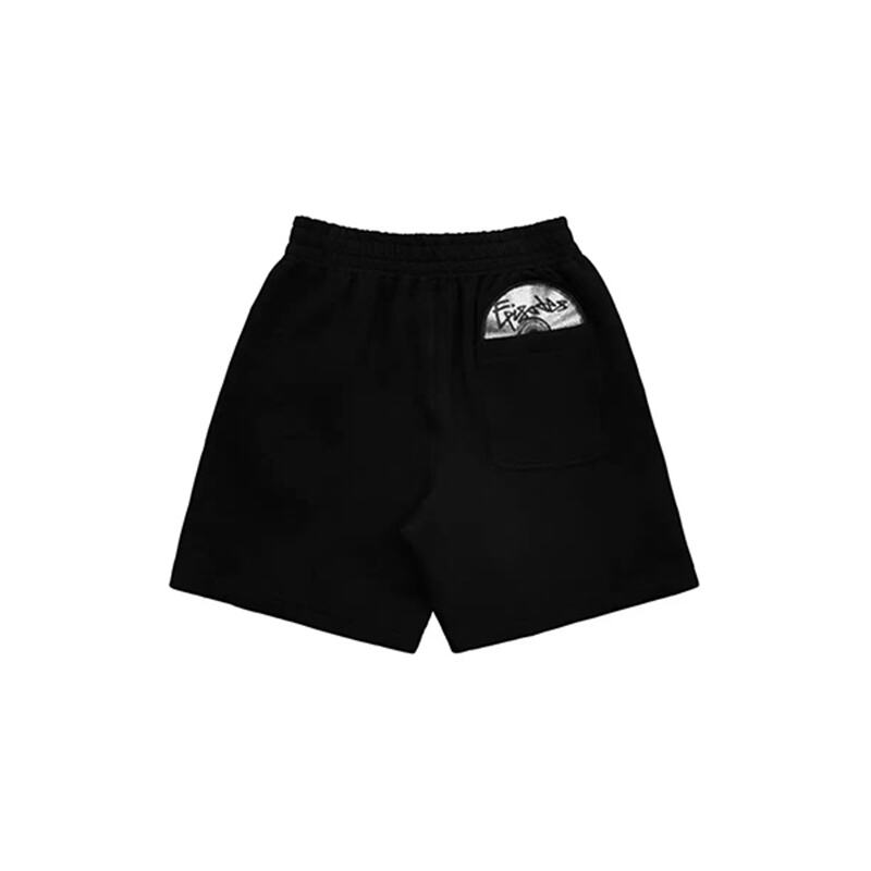 Men's High Street Loose Fit Sweat Shorts, CD Disc Embroidery Casual Versatile Sports Shorts